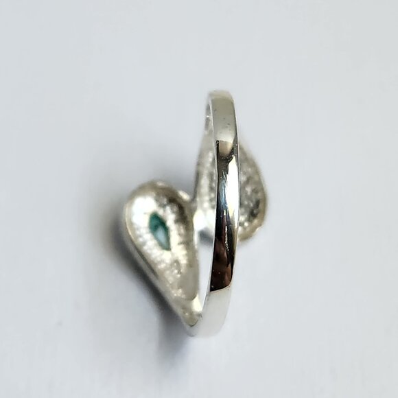 1990's Signed 925 Silver Classic Turquoise & Marcasite Ring Size 7 - Picture 11 of 12